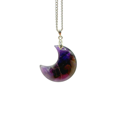 Large Moon Gemstone Necklace