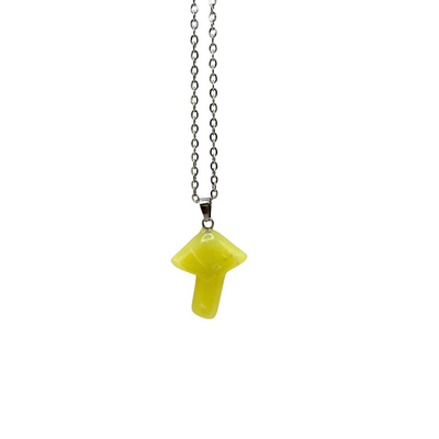 Parasol Mushroom Gemstone Necklace