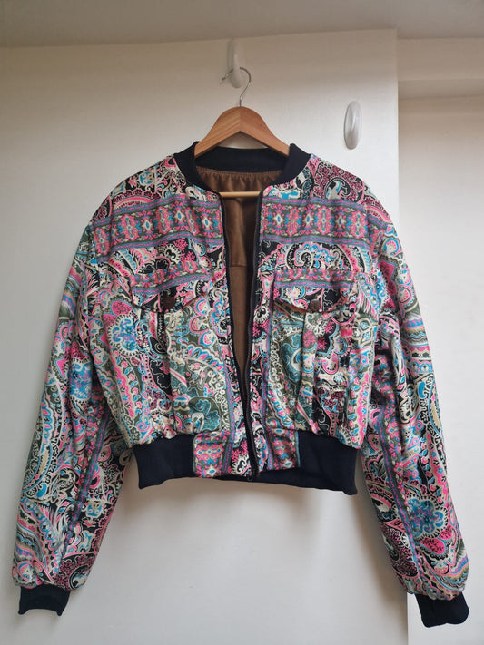 Cropped reversible bomber jacket - (Tan and Neon khaki) 20% off for 5 days only