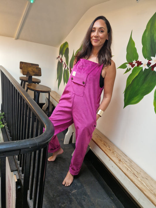 Dungarees in Magenta