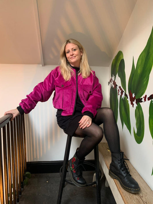 Cropped reversible bomber jacket (Hot pink and neon blue) was £96, 20% off days 5 days only