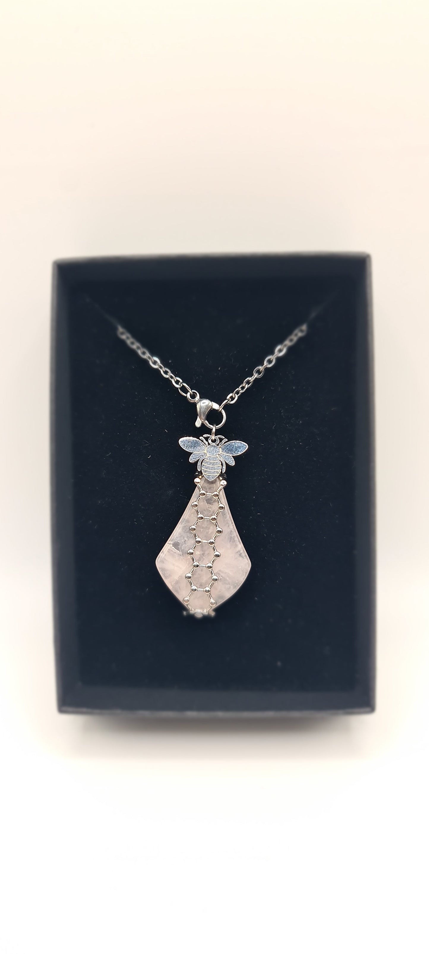 Rose Quartz Bee Necklace
