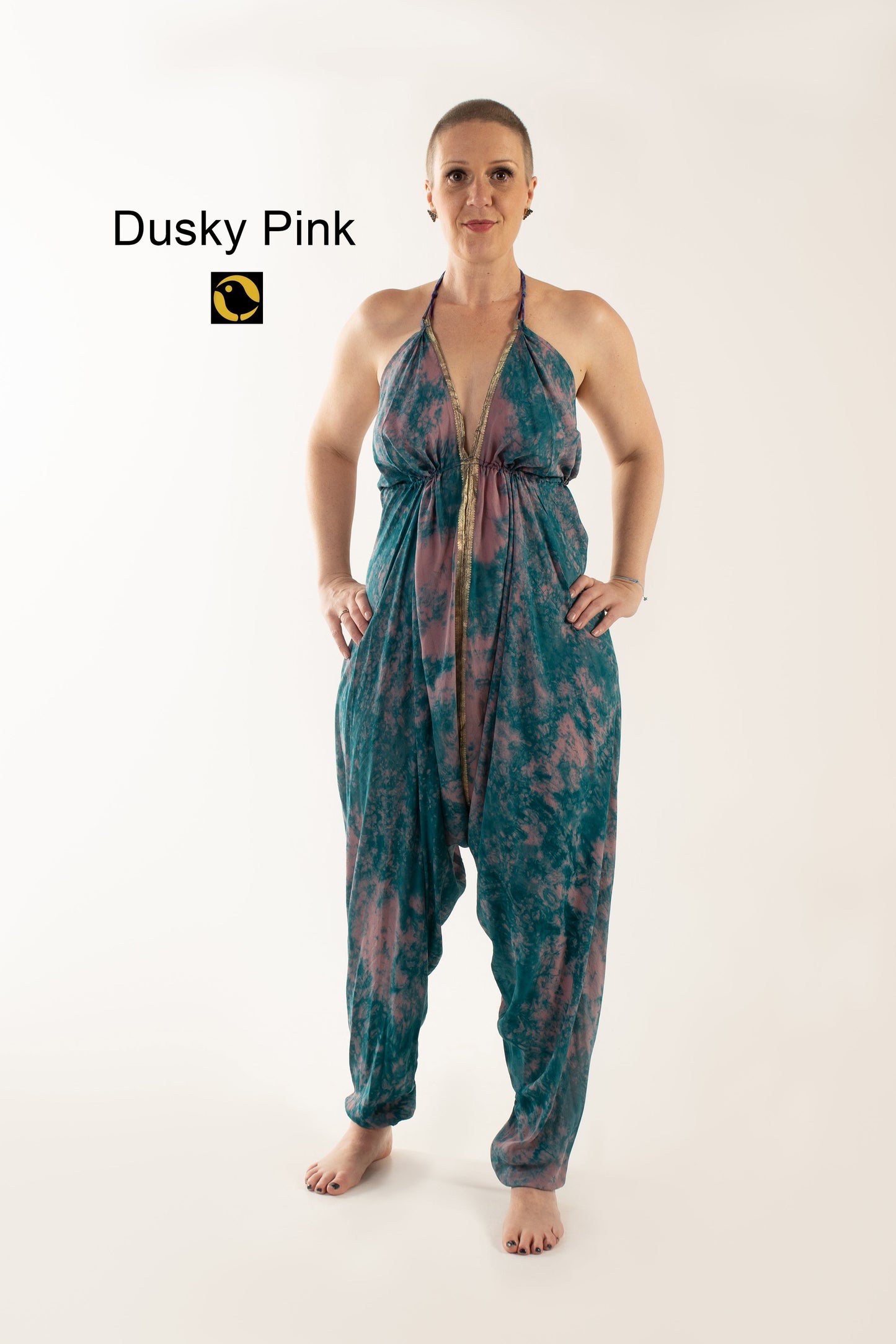Recycled Silk Jumpsuit: Pinks