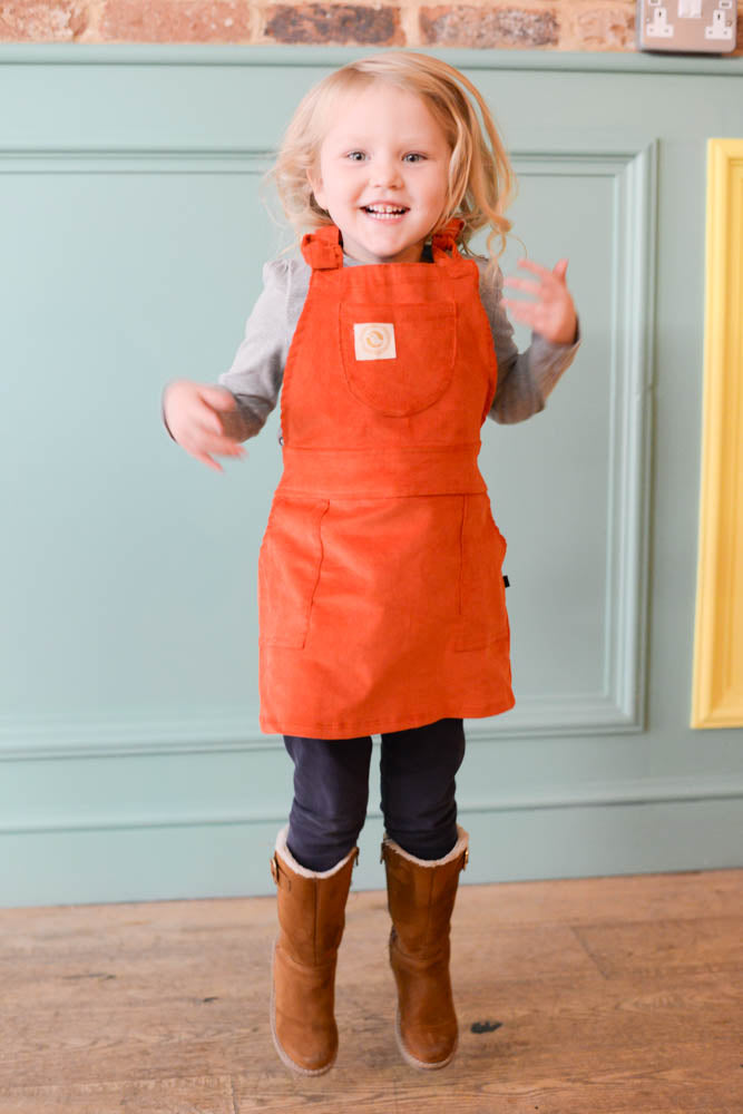 Kids Organic Cord Pinafore