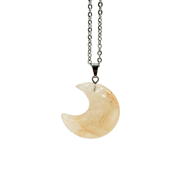 Large Moon Gemstone Necklace