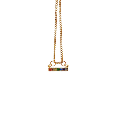 Rainbow Chakra Bar Gemstone Necklace