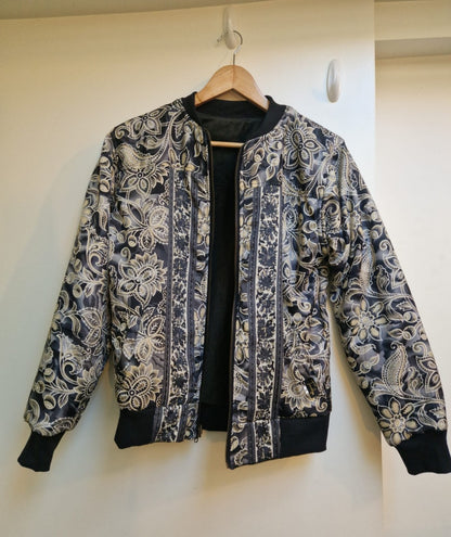 Reversible Jacket (dark green/black flower)
