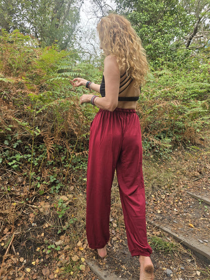 Organic Cotton 'Joggers' in Dark Red