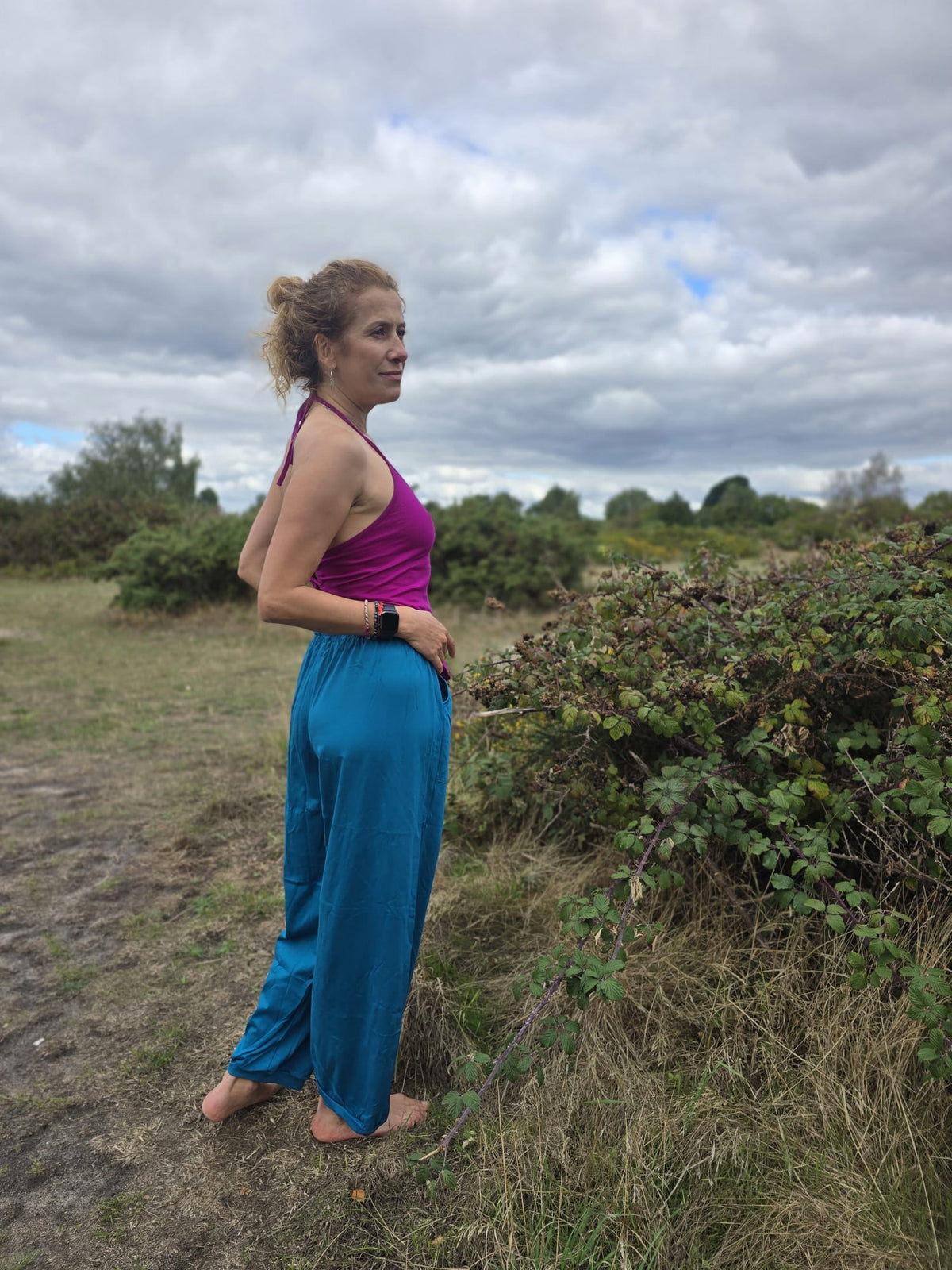 Organic Cotton 'Joggers' in Turquoise Blue
