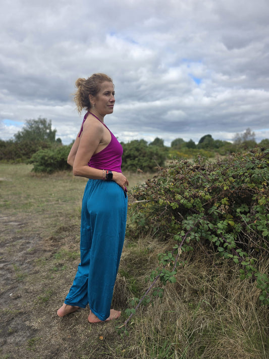 Organic Cotton 'Joggers' in Turquoise Blue