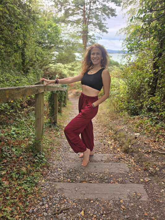 Organic Cotton 'Joggers' in Dark Red