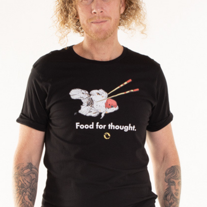 Organic Cotton - "Food for Thought" Slogan - Unisex Tee