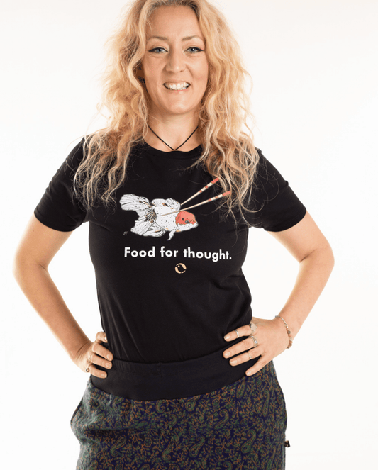 Organic Cotton - "Food for Thought" Slogan - Unisex Tee