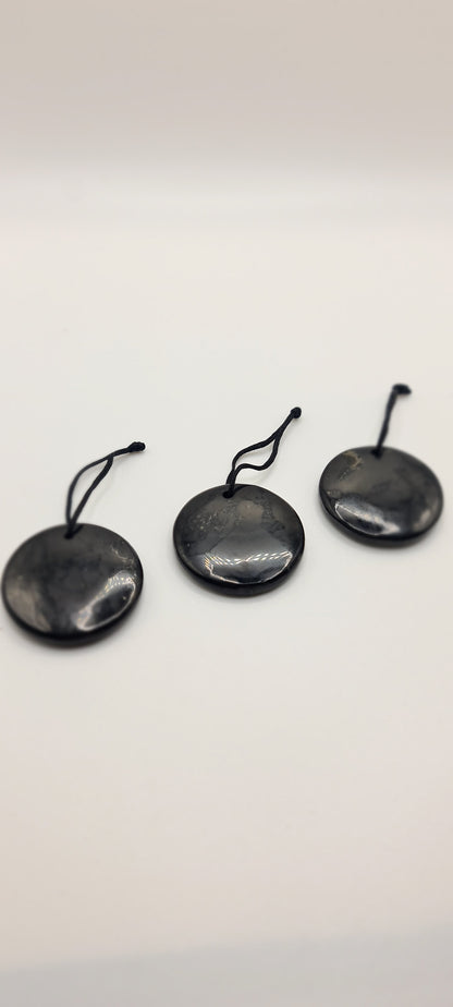Shungite Stone Round Pendant.