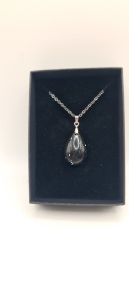 Obsidian Tear Drop Pendant