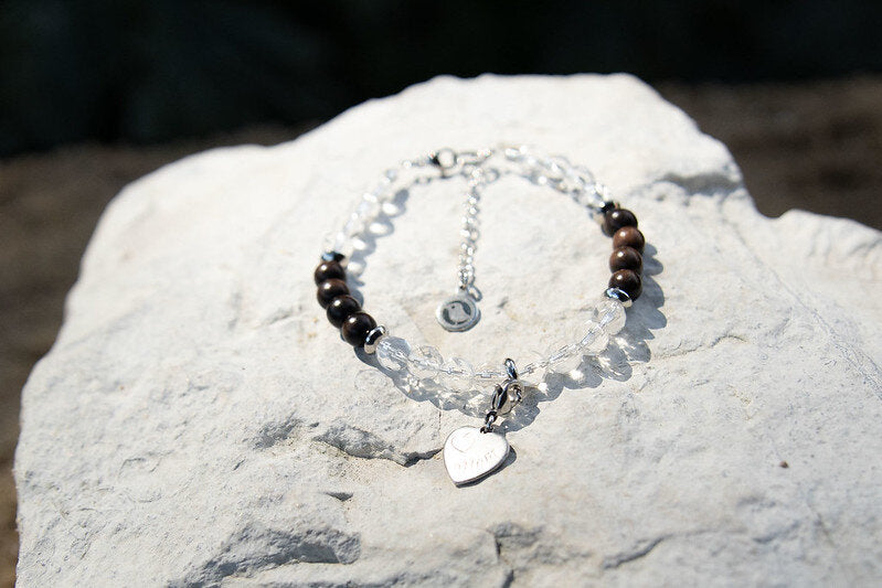 Gemstone, Wood & Charm Bracelet & Earring Set