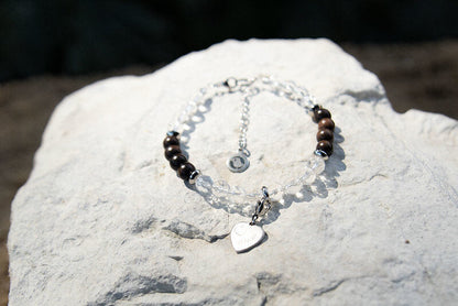 Gemstone, Wood & Charm Bracelet & Earring Set