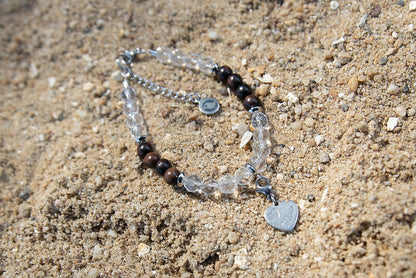 Gemstone, Wood & Charm Bracelet & Earring Set