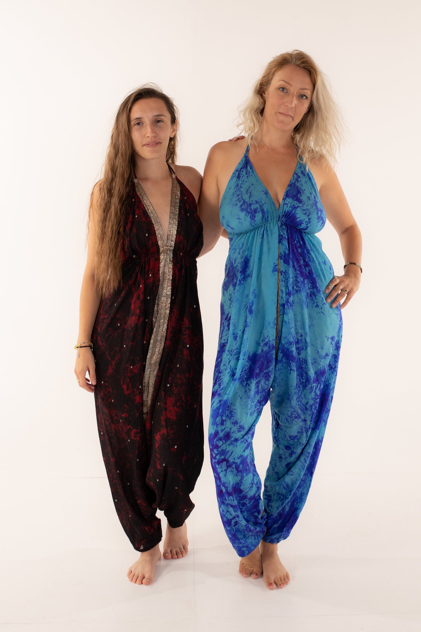 Recycled Silk Jumpsuit: Reds