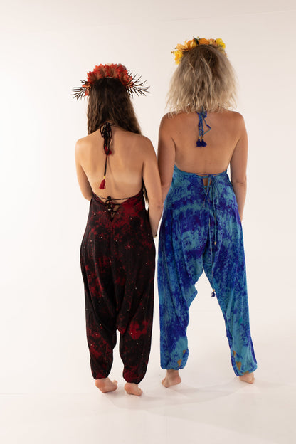 Recycled Silk Jumpsuit: Blues