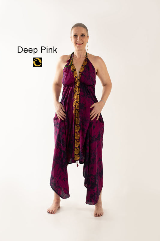 Recycled Silk Beach Dress: Pinks