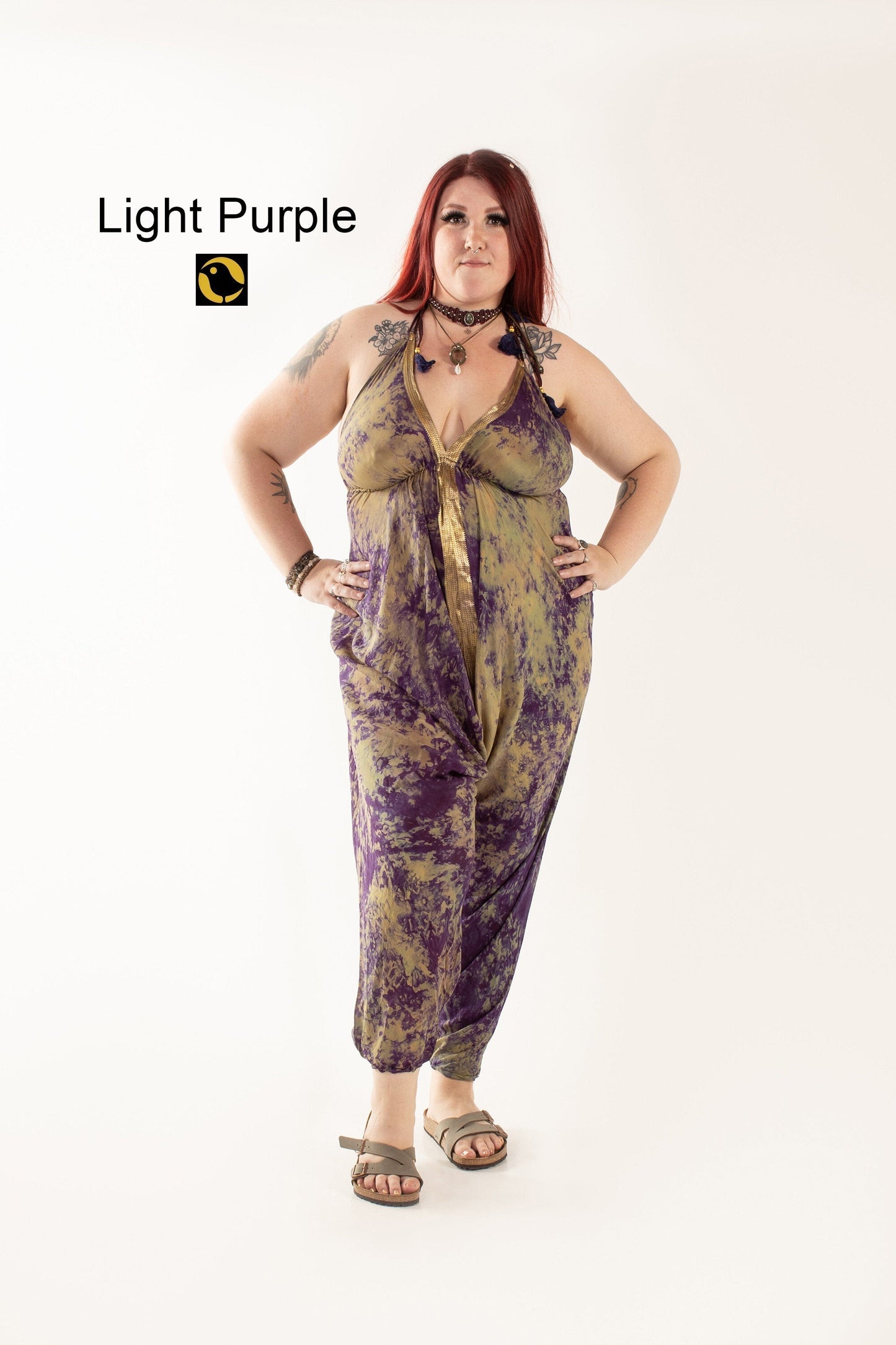 Recycled Silk Jumpsuit: Purples