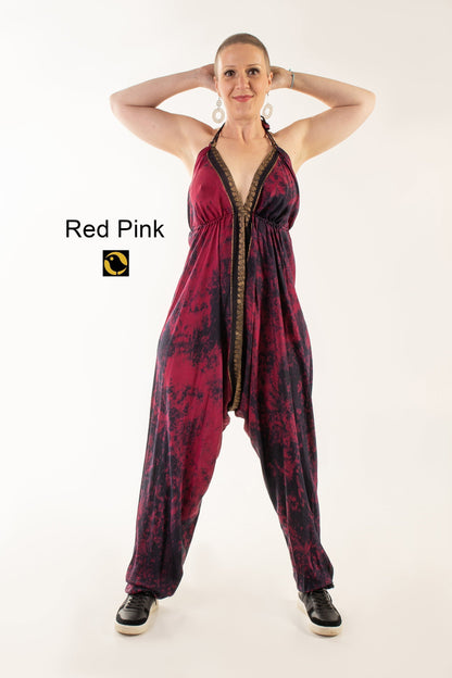 Recycled Silk Jumpsuit: Reds