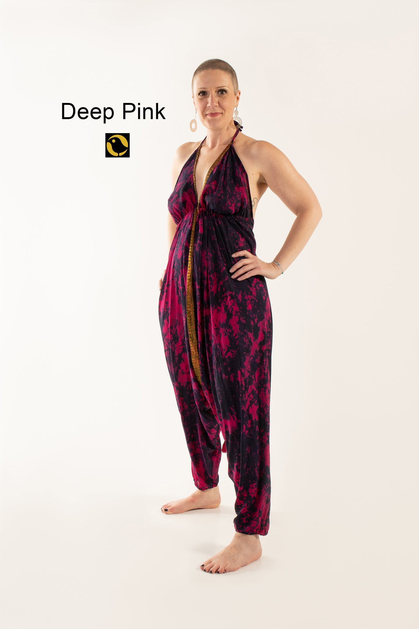 Recycled Silk Jumpsuit: Pinks
