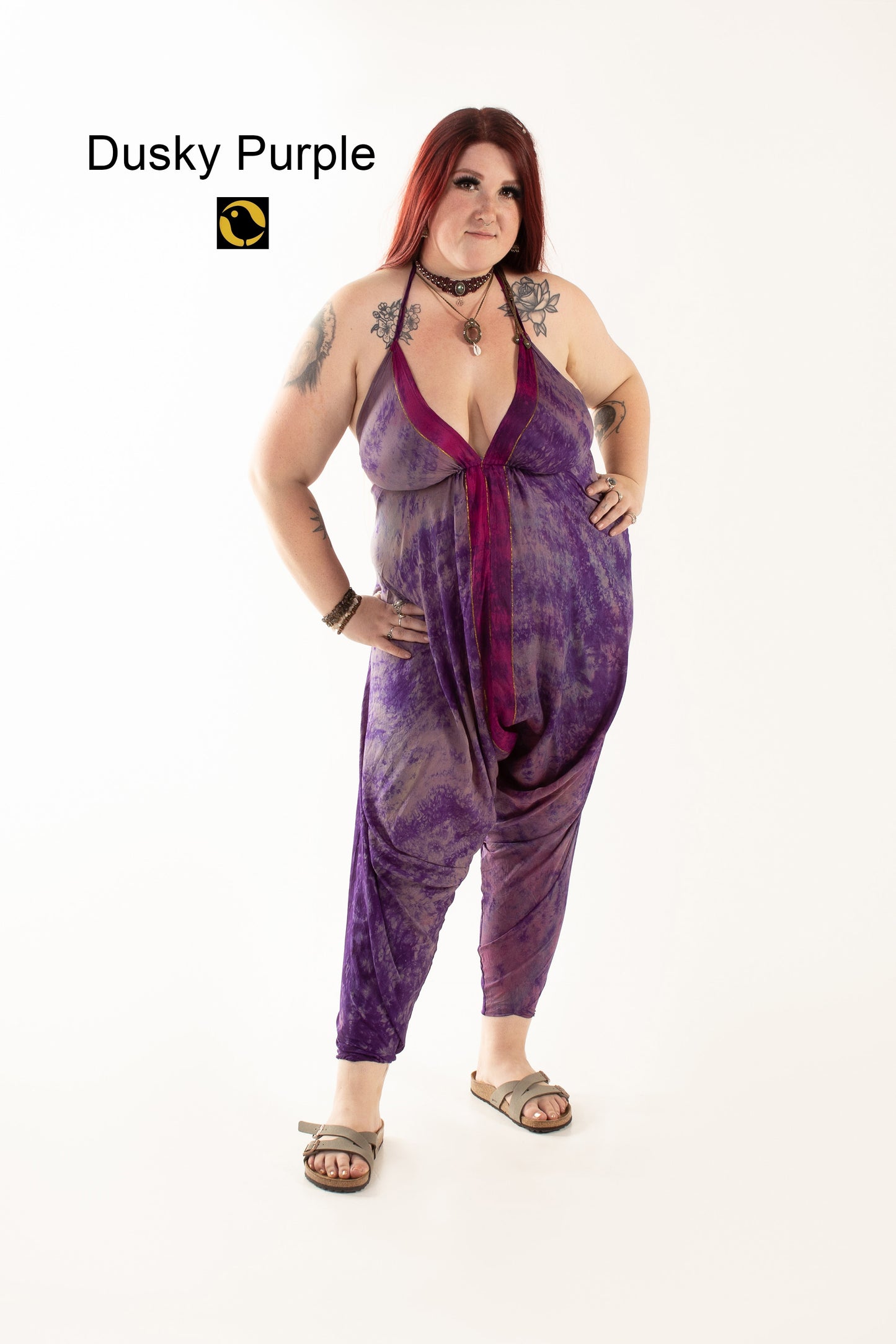 Recycled Silk Jumpsuit: Purples