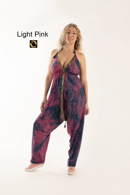 Recycled Silk Jumpsuit: Pinks