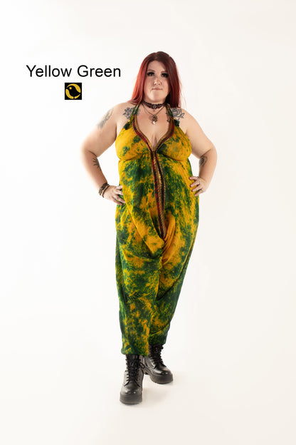 Recycled Silk Jumpsuit: Greens