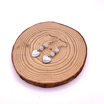 Gemstone, Wood & Charm Bracelet & Earring Set