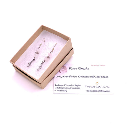 Gemstone, Wood & Charm Bracelet & Earring Set