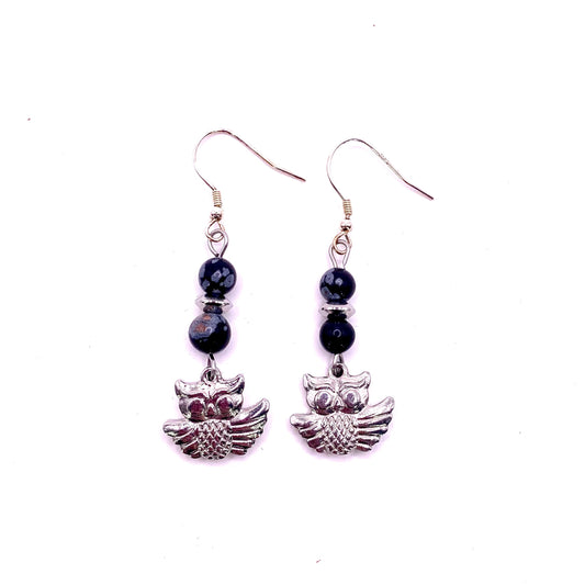 Gemstone Earrings with Charm