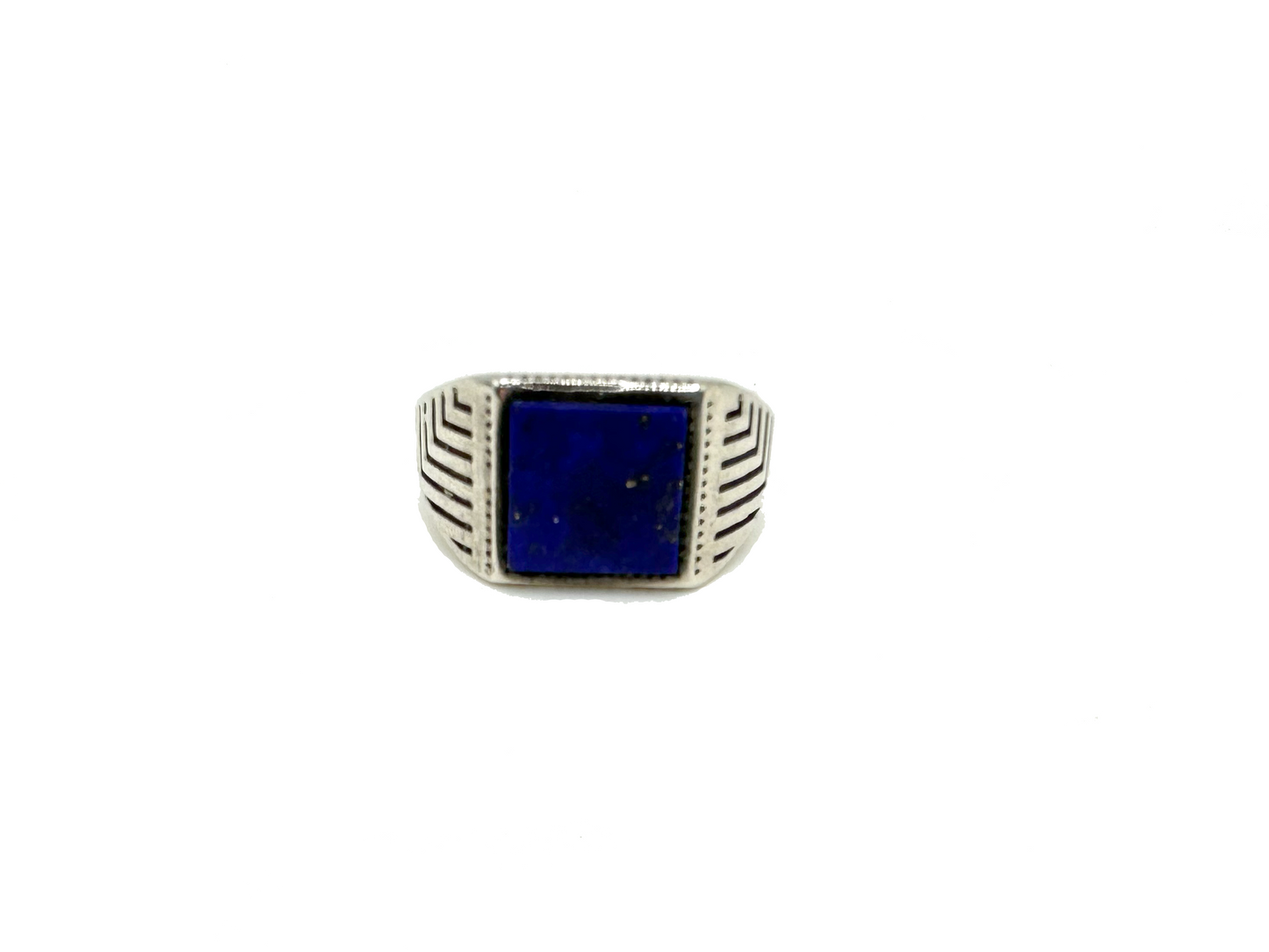 Squared Lapis Lazuli & 925 Sterling Silver Ring