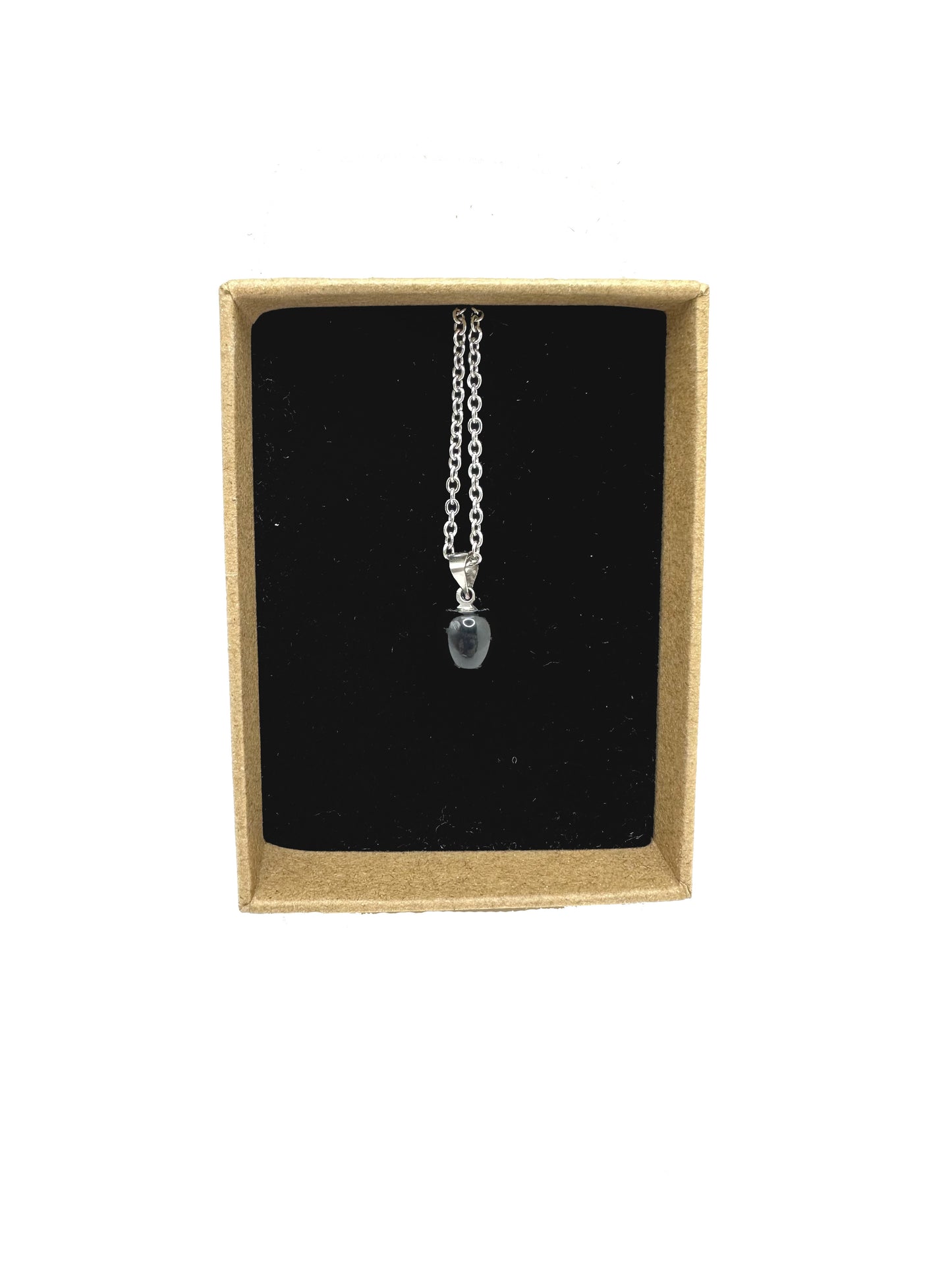 Obsidian Apple Charm Necklace